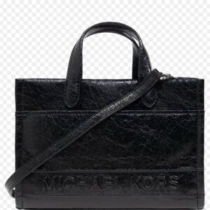Michael Kors Black Textured Leather Briefcase